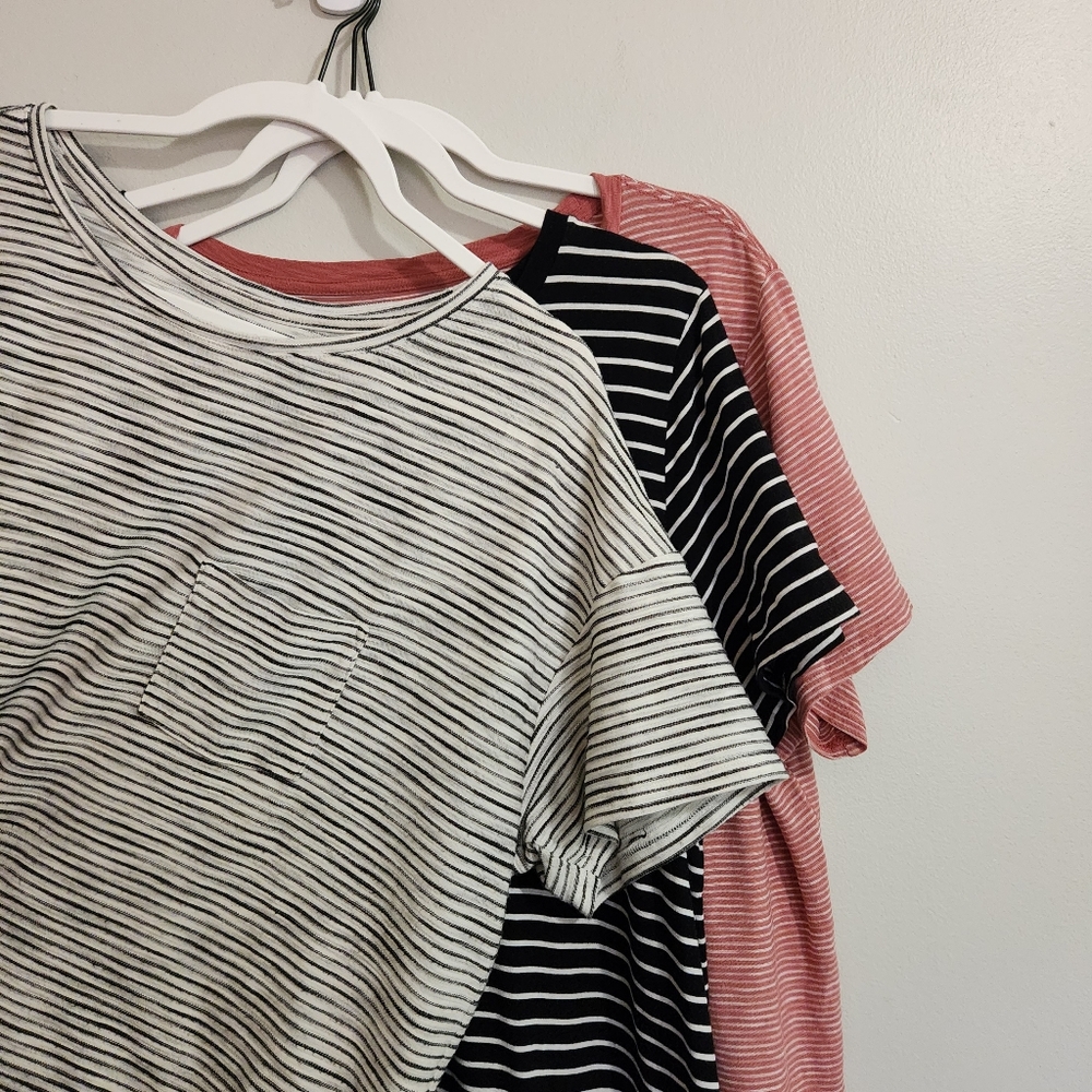 Bundle of 3 Old Navy Women's Striped T Shirts Size XL